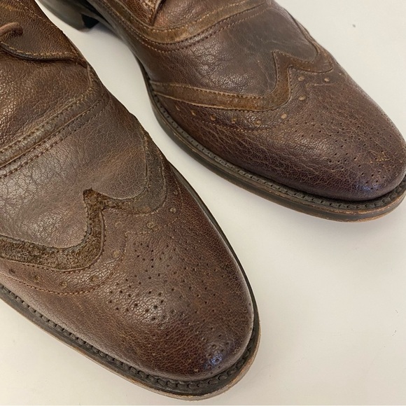Frye || Mixed Leather Wingtip Oxford Derby Shoes Brown‎ 10.5 main image 7